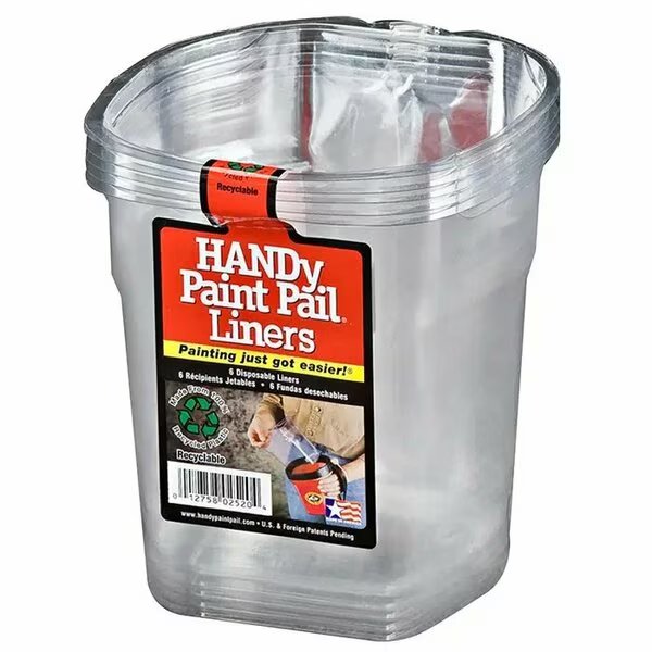 Plastic Paint Bucket Liner, 1 qt, 6 PK, Handy, Mfr#: 2520-CT